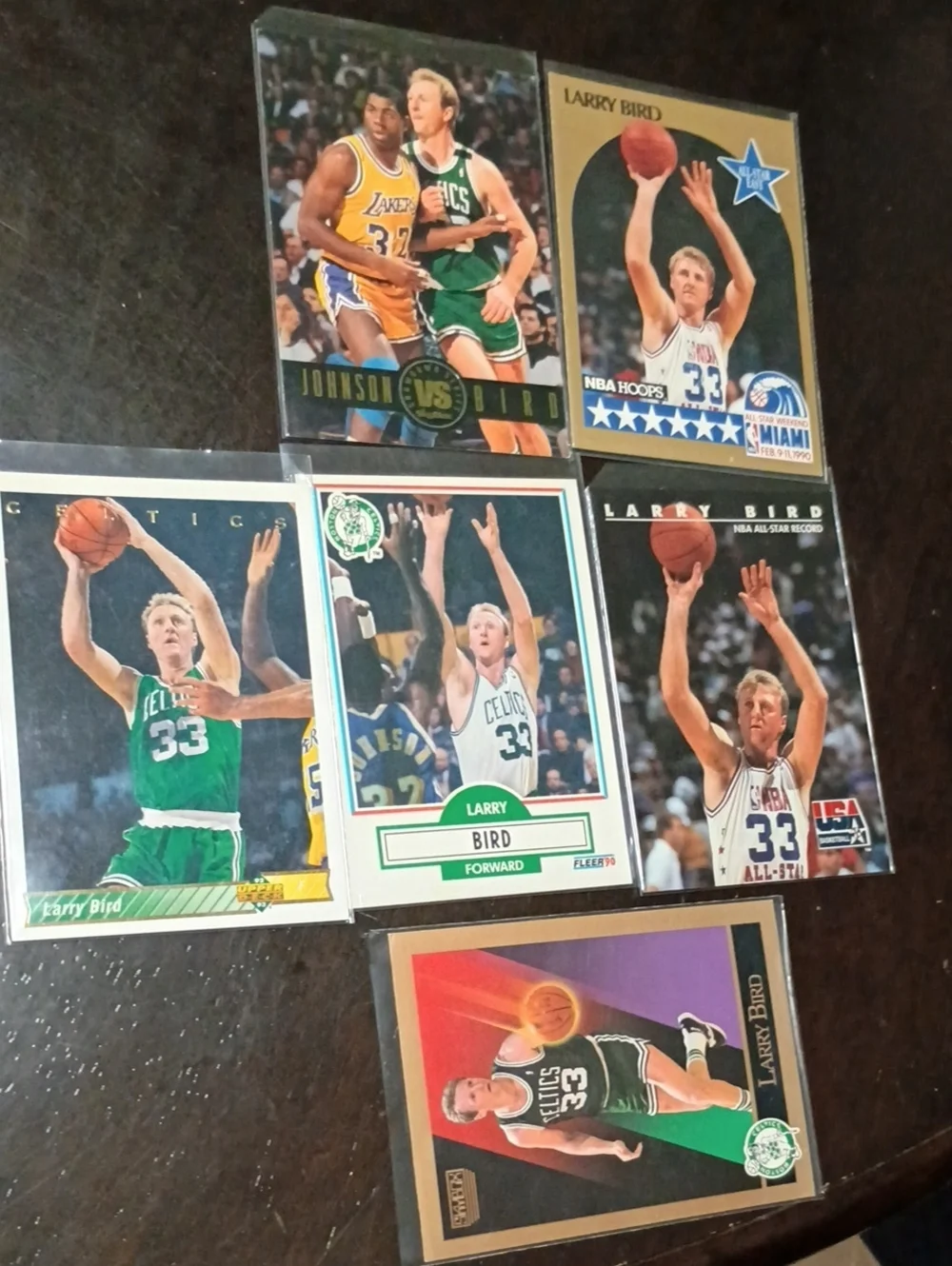 Larry bird Bundle Of 6 Sports Cards Fleer Skybox Upper Deck NBA Hoops All Star